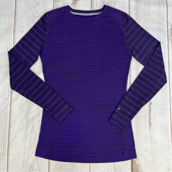 Smartwool NTS 250 Wool Long Sleeve Baselayer Crewneck Top Purple/Black Sz M - Picture 13 of 13